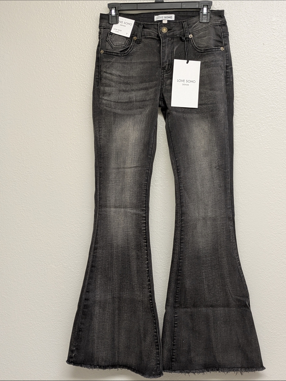 Women's Black Faded Flare Jeans